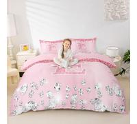 Homewish Pink Bowknot 100% cotone copripiumino personalizzato iniziale E Bedding Set, Principessa Glitter Diamond Bed Cover Super King Bow Monogrammed Bed Set