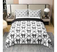 Homewish Princess Bowknot - Set copripiumino in cotone per letto king size, 3 pezzi