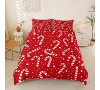 Homewish Set copripiumino king size rosso bianco Candy Cane