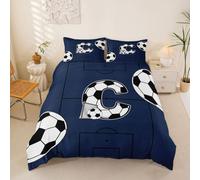 Homewish Set copripiumino singolo con iniziale C, per bambini e adolescenti, 3D, parco giochi di calcio, set di biancheria da letto per amanti dello sport