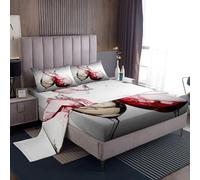 Homewish Set di lenzuola per calici da vino, per ragazze, con stampa 3D a olio, stile moderno, glorioso, romantico, per San Valentino, con lenzuolo con angoli, per donne, uomini, adulti
