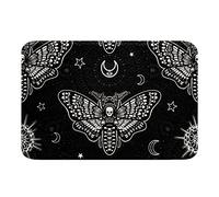 Homewish Tappetino da bagno gotico con teschio falena, tappeto da bagno per ragazzi scheletro ossa bohémien, zerbini bohémien mandala farfalla tappetino decorativo per il bagno con retro antiscivolo