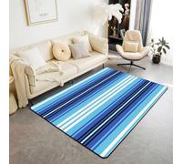 Homewish Tappeto azteco sud-occidentale 100 x 150 cm per camera da letto, tappeto geometrico tribale soggiorno stile navajo a righe azzurre non perde tappeto tappeto decorazione casale boho grande