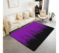 Homewish Tappeto linea contemporanea, 150 x 200 cm, per camera da letto | Tappeto moderno viola nero sfumato tappeto opera d'arte moderno grande tappeto geometrico non perde tappeto