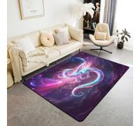 Homewish Tappeto per camera da letto con drago volante bianco, 100 x 150 cm
