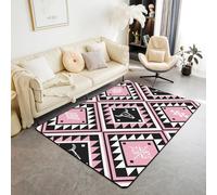 Homewish Tappeto rustico sud-occidentale 100 x 150 cm per camera da letto, rosa, bohémien, azteco, soggiorno, toro teschio, tribale occidentale, bohémien, tappeto antiscivolo geometria tappetino per