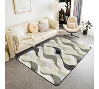 Homewish Tappeto verde chiaro a righe verdi e grigie tappeto a righe 100 x 150 cm Ombre Art Tappeto per interni Astratto Geometria Estetica Tappeto decorativo Moderno Decorazione Geometrica