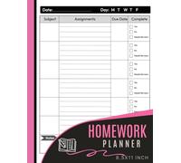 Homework Planner for ADHD Students: 130 Pages Undated Assignment Tracker Notebook for Elementary, Middle & High School