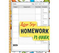 Homework Planner for ADHD Students: 130 Pages Undated Assignment Tracker Notebook for Elementary, Middle & High School