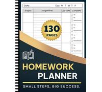 Homework Planner for ADHD Students: 130 Pages Undated Assignment Tracker Notebook for Elementary, Middle & High School