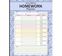 Homework Planner for ADHD Students: Colorful Assignment Tracker for Students and Teachers, Undated Layout