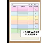 Homework Planner for ADHD Students: Colorful Undated Academic Organizer for Middle School, High School & College Success