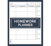 Homework Planner for ADHD Students: Daily Undated Assignment Tracker Notebook for Elementary, Middle, High School, and College Levels