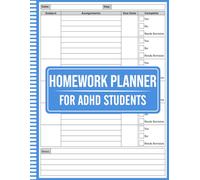 Homework Planner for ADHD Students: Homework Log Book for ADHD Children and Teens | Stay Organized, Focused, and On Task