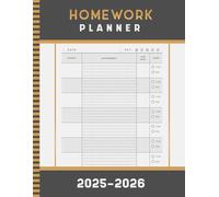 Homework Planner for ADHD Students: Undated Assignment Journal Notebook, College Student, Middle/High School | 120 Pages, Large 8.5" x 11