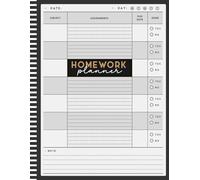 Homework Planner for ADHD Students: Undated Assignment Journal Notebook, Middle/High School | 120 Pages, Large 8.5" x 11