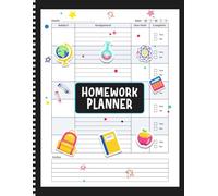 Homework Planner for ADHD Students: Undated Assignment Notebook for Elementary, Middle/High School and College Students | 110 Pages, Large 8.5" x 11"
