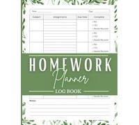 Homework Planner for ADHD Students: Undated Assignment Tracker and School Organizer for Elementary Middle and High School Students