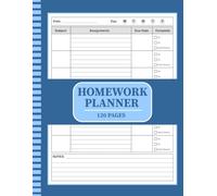 Homework Planner for ADHD Students: Undated Assignment Tracker Notebook for Elementary, Middle and High School