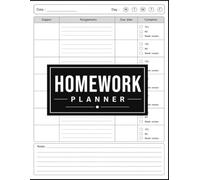 Homework Planner for ADHD Students: Undated Daily Homework Log & Assignment Tracker Notebook for Middle & High School and College Students