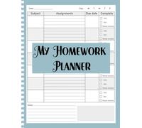 Homework Planner for Boys: Undated Assignment Journal Notebook for ADHD Students