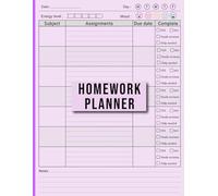Homework Planner for Girls: Undated Assignment Journal Notebook for ADHD Students