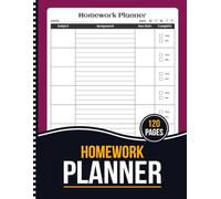 Homework Planner: Undated Assignment Notebook for Middle/High School, College Students | School & College Organizer | 120 Pages, Large 8.5" x 11"