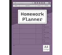 Homework Planner: Undated Daily Organizer for Students to Track Assignments