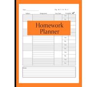 Homework Planner: Undated Homework Tracker for Middle School, College, ADHD, Teens).