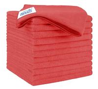 HOMEXCEL Panni per la pulizia in microfibra rossa, confezione da 12, 31 x 32,5 cm, panni in microfibra per auto, stracci per la pulizia ultra assorbenti, asciugamani per la pulizia senza pelucchi per