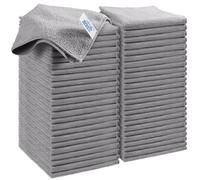 HOMEXCEL Panno per la pulizia in microfibra grigio, confezione da 50 asciugamani per la pulizia della cucina, senza pelucchi, antigraffio, altamente assorbenti e riutilizzabili, per casa, finestre e