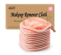 HOMEXCEL Panno struccante 12 pezzi, riutilizzabili struccanti, lavabili ultra morbidi per la pulizia del viso per tutti i tipi di pelle, 12 x 12 pollici, rosa