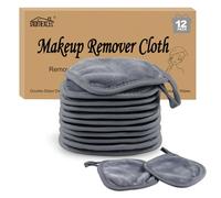 HOMEXCEL Panno struccante 12 pezzi, riutilizzabili struccanti, lavabili ultra morbidi per la pulizia del viso per tutti i tipi di pelle, 12 x 12 pollici, grigio