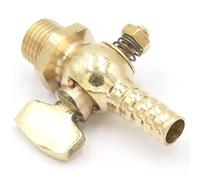 HOMEXO Rubinetto di Scarico in Ottone 1/8"; 1/4";3/8"; 1/2";Filettatura Maschio BSP a 10 mm I/D Hose Barb Valvola di intercettazione for Aria gasolio combustibile (Color : 10mm, Size : 3/8")