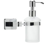 homeXpert MSV 141450 Bari-Dispenser per Sapone Liquido in Ottone Cromato, in Metallo, 12,4 x 9,8 x 16 cm