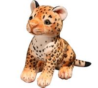 HOMEXYLYL Animale di pezza leopardo, simpatico cartone animato ghepardo peluche morbido floppy coccolone cucciolo di gatto selvatico for bambini compleanno regalo di Natale(25cm/9.8 inches)