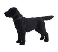 HOMEXYLYL Giocattolo modello cane Labrador, cucciolo realistico attira l'attenzione decorazioni la casa ornamento scrivania regalo gli amanti cani memorabile souvenir compleanno(Black)