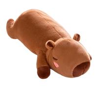 HOMEXYLYL Grande cuscino in peluche capibara, animale di peluche lungo con decorazioni arancioni e ali