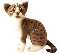 HOMEXYLYL Peluche a forma di gatto, realistico soffice e morbido ideale come decorazione for la casa regalo for bambini e adulti(Sitting Gray Cat,35cm/13.7")