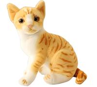 HOMEXYLYL Peluche a forma di gatto, realistico soffice e morbido ideale come decorazione for la casa regalo for bambini e adulti(Orange Cat,25cm/9.8")