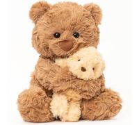 HOMEXYLYL Peluche abbracciabile, morbido animale di pezza abbracciabile Simpatico coniglietto Orsetto Coniglio Coccole Pasqua Compleanno Natale Ragazzo Ragazza Adulto Amico Regalo Bambini(Bear-Brown)