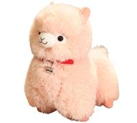 HOMEXYLYL Peluche Alpaca, Peluche Soffice con Collare a Campana, Compagno Coccolone, Cuscino for Abbracci, for Bambini Adulti(Pink,45cm/18in)