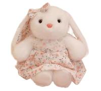 HOMEXYLYL Peluche Coniglietto dalle Orecchie Lunghe, Bambola di Peluche Coniglio con Orecchie Flosce con Vestito, Compagno Coccolone for Ragazze, Regalo Decorativo(Pink,30cm/11.8in)