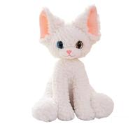 HOMEXYLYL Peluche gatto Devon Rex, simpatico gattino farcito morbido peluche regalo for bambini coccolone cuscino gatto(White)