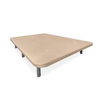 Homey - Base imbottita 3D extra rinforzata, grande stabilità, con barre di rinforzo e 6 gambe metalliche filettate da 27 cm, 90 x 190, beige