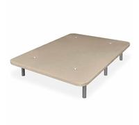 Homey - Base imbottita 3D rinforzata, grande stabilità con 5 barre trasversali e 6 gambe metalliche filettate da 27 cm, 90 x 200, beige