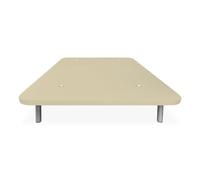 Homey - Base imbottita rinforzata per letto, stabilità e resistenza con 5 barre trasversali e 6 gambe metalliche filettate da 27 cm, 135 x 190, beige