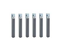 Homey - Set di 6 gambe quadrate con morsetto per rete da 30 x 30 mm, altezza 27 cm, grigio