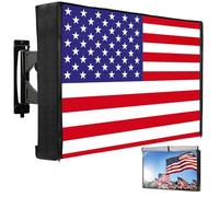 HOMEYA 600D - Copertura per schermo TV da esterno, bandiera americana da 76,6 a 81,2 cm, resistente alle intemperie, con cerniera frontale e velcro sul fondo, esterno per TV LED LCD a schermo piatto
