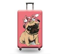 Homeyang Copri Valigia Cane Arco Rosa Coprivaligia Lavabile Elastic Poliestere Spandex Riusabile 18-32 Pollici Proteggi Copertura Valigia per Bagagli da Viaggio (L)